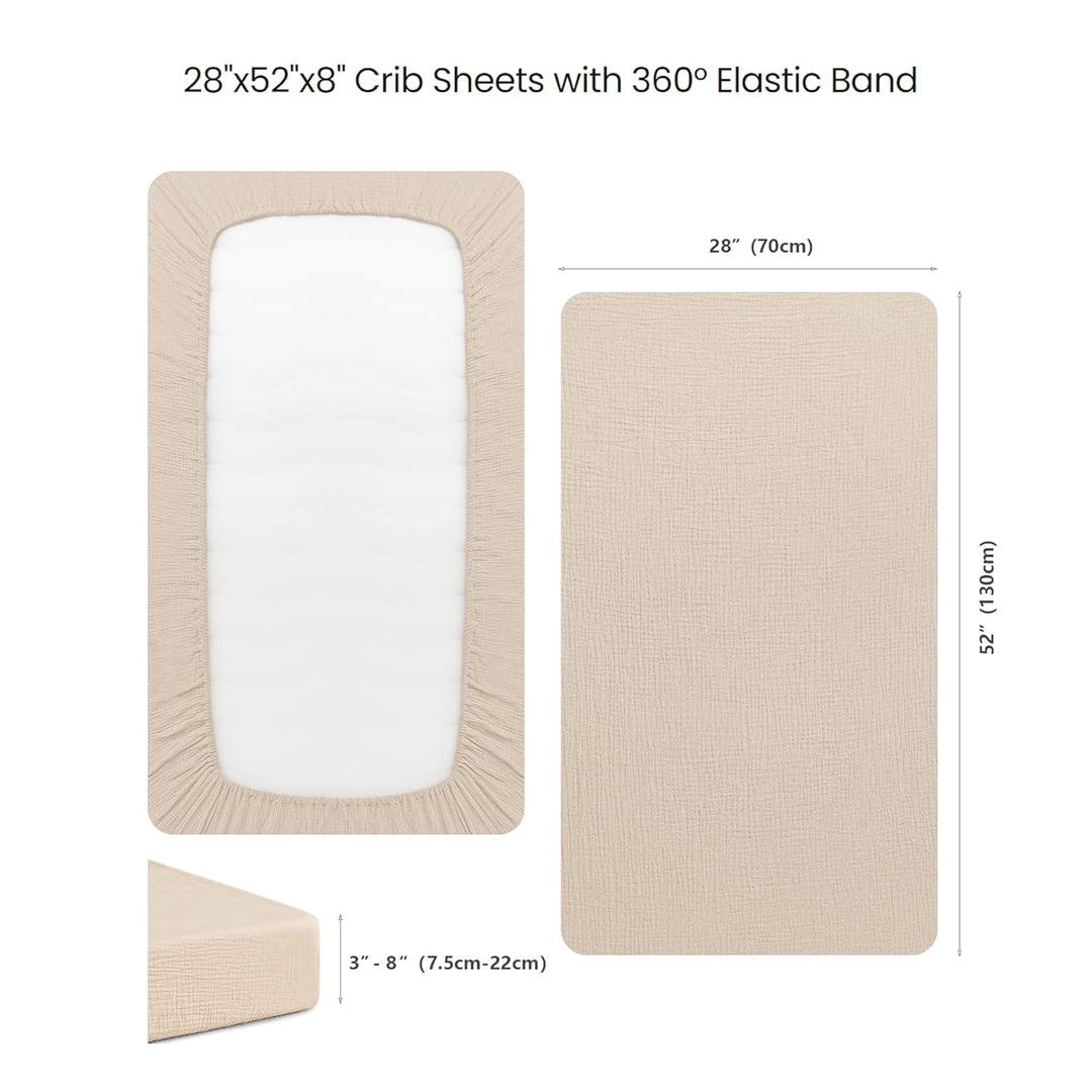 Muslin Fitted Crib Sheets 2 PCS