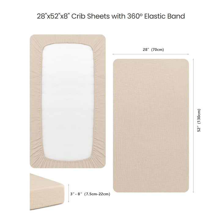 Muslin Fitted Crib Sheets 2 PCS