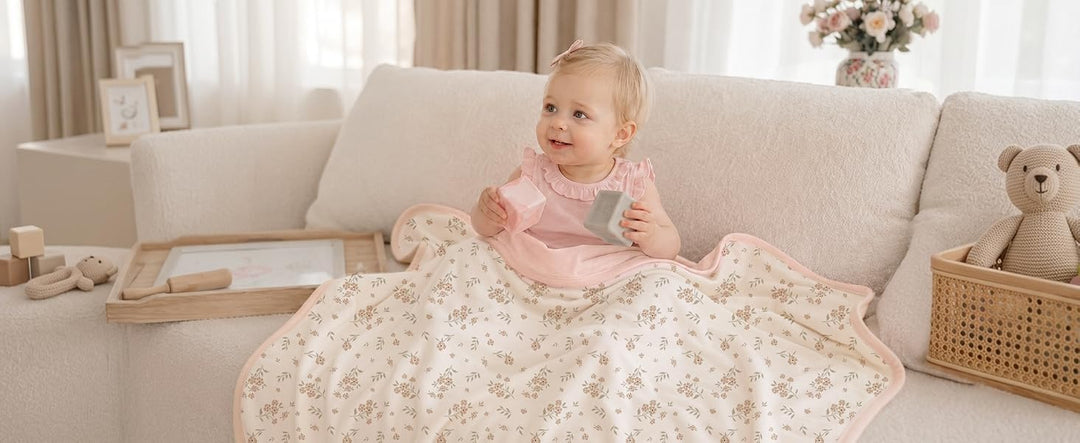Konssy Floral & Quilted Baby Blanket for Girls, 33.5 x 45 in - product details 7