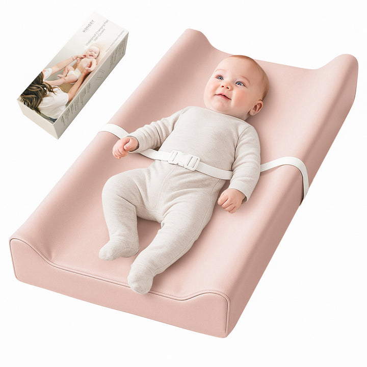 Konssy Vegan Leather Changing Pad with Waterproof Lining Foam