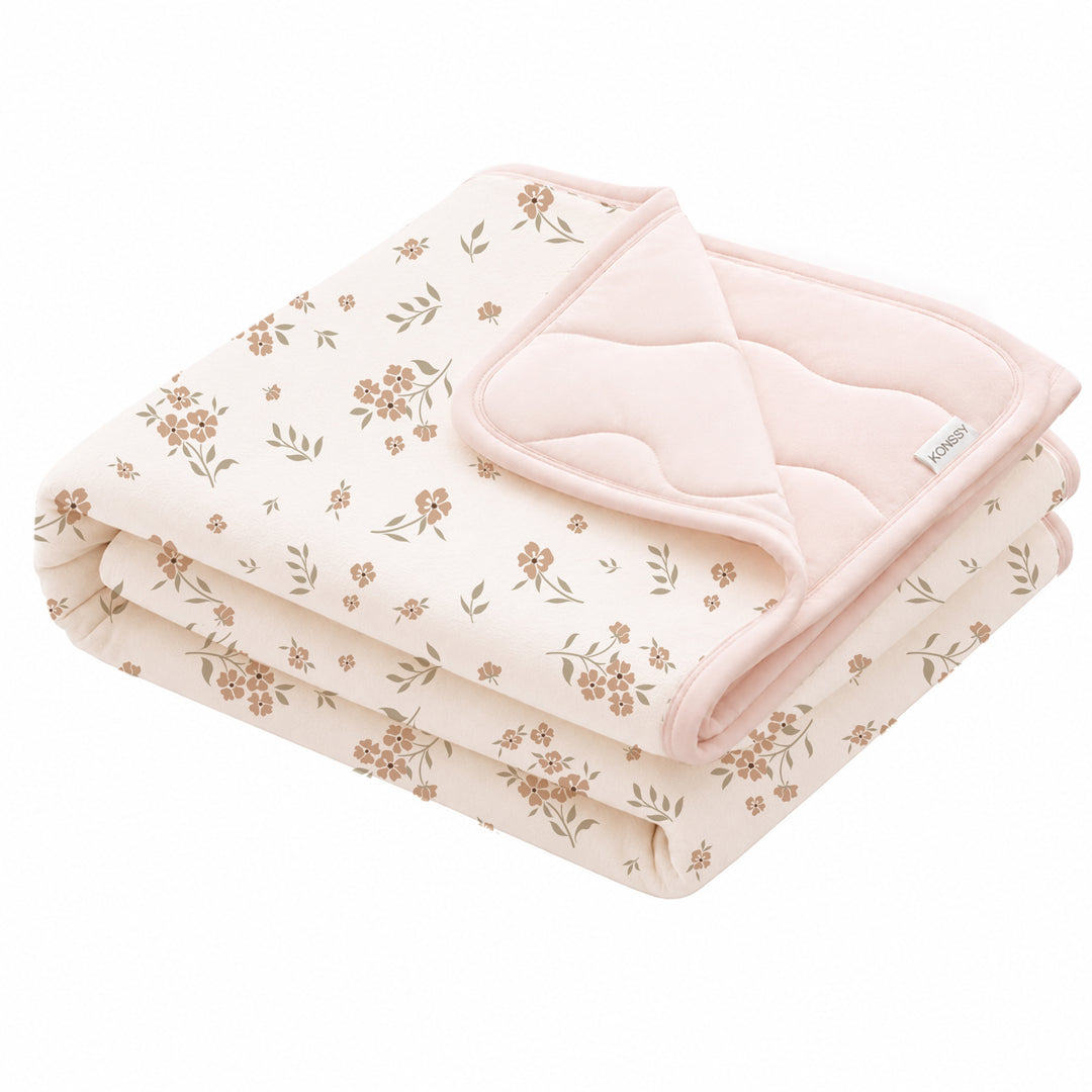 Konssy Baby Blanket for Girls Boys, Soft Crib Swaddle Blankets