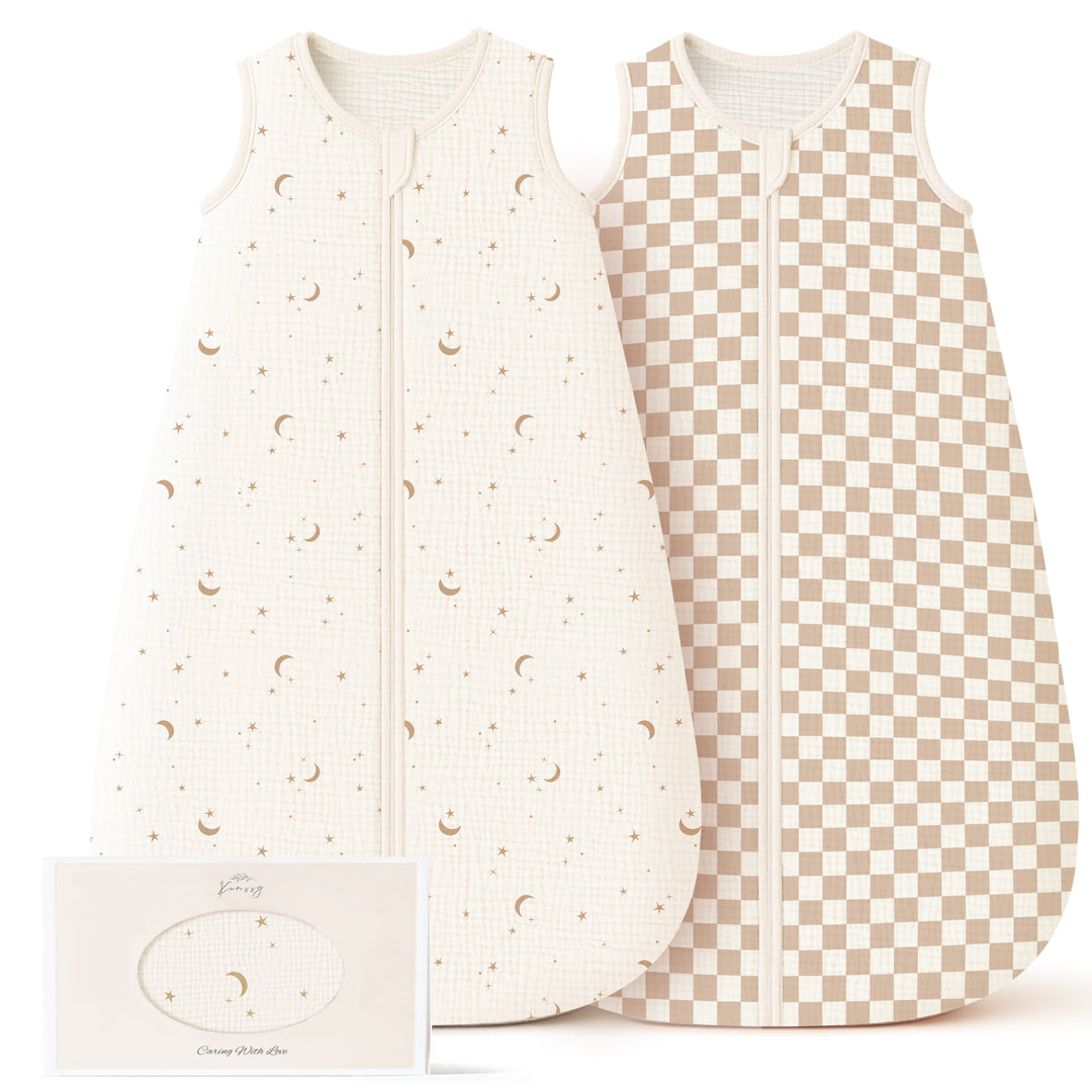 KONSSY 2-Pack Baby Sleep Sack 0.8 TOG