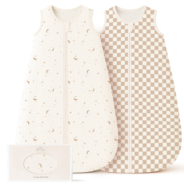 KONSSY 2-Pack Baby Sleep Sack 0.8 TOG