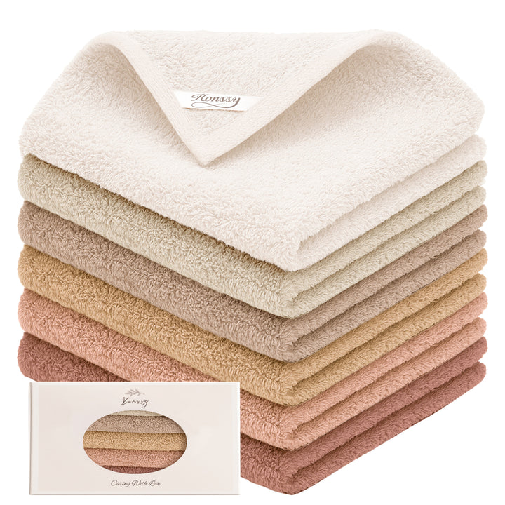 Konssy 100% Cotton Terry Face Wash Cloths