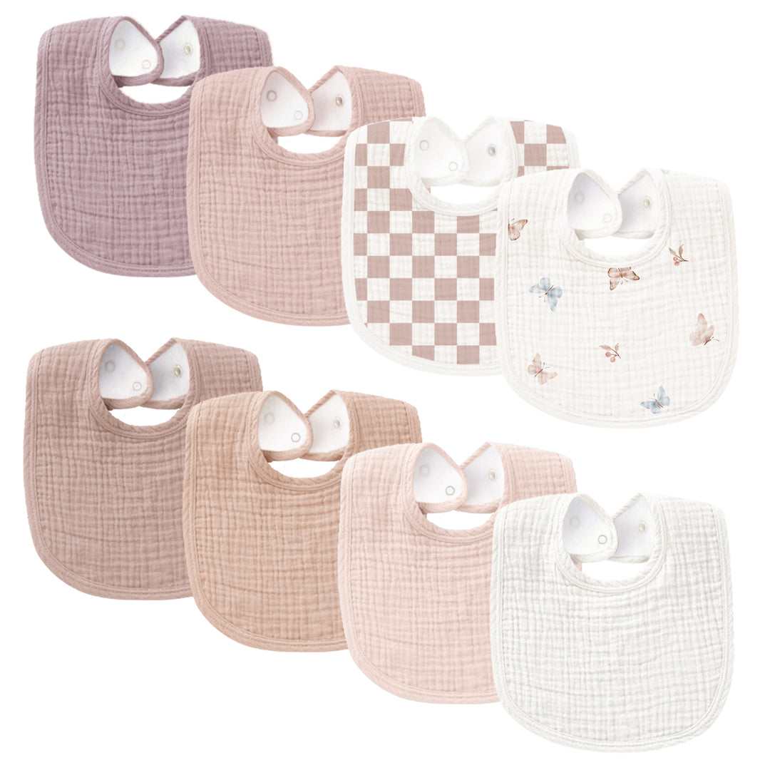 Baby Cotton Bibs 8 Pack