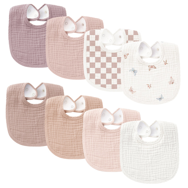 Baby Cotton Bibs 8 Pack