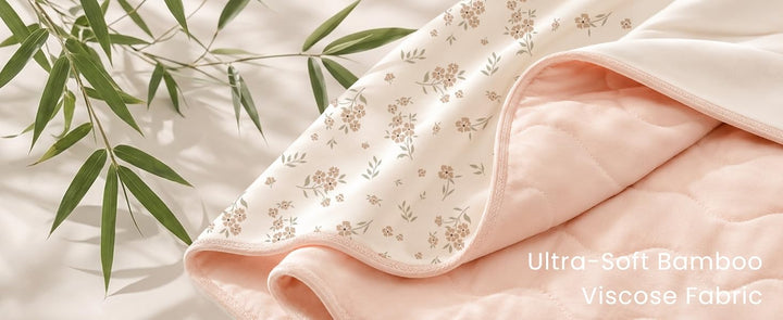 Konssy Floral & Quilted Baby Blanket for Girls, 33.5 x 45 in - product details 2