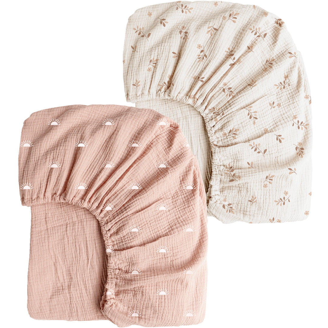 Muslin Fitted Crib Sheets 2 PCS