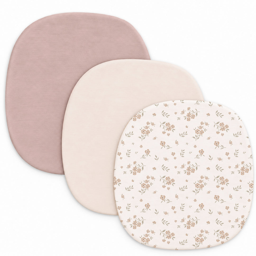 Konssy 3 Pack Stretchy Bassinet Sheets for Baby Girls and Boys, 24"x21"