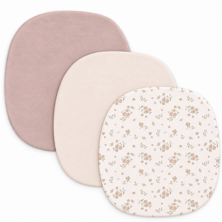 Konssy 3 Pack Stretchy Bassinet Sheets for Baby Girls and Boys, 24"x21"