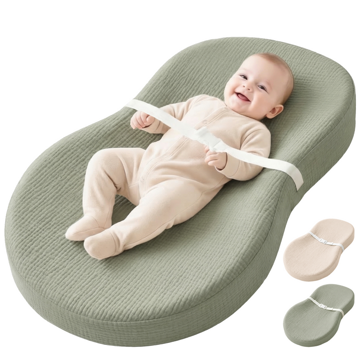 Konssy Muslin Changing Pad with Waterproof Lining Foam, Includes 2 Pack Soft & Cotton Cover, Baby Diaper Changing Pad for Dresser or Table, 32x18 inches