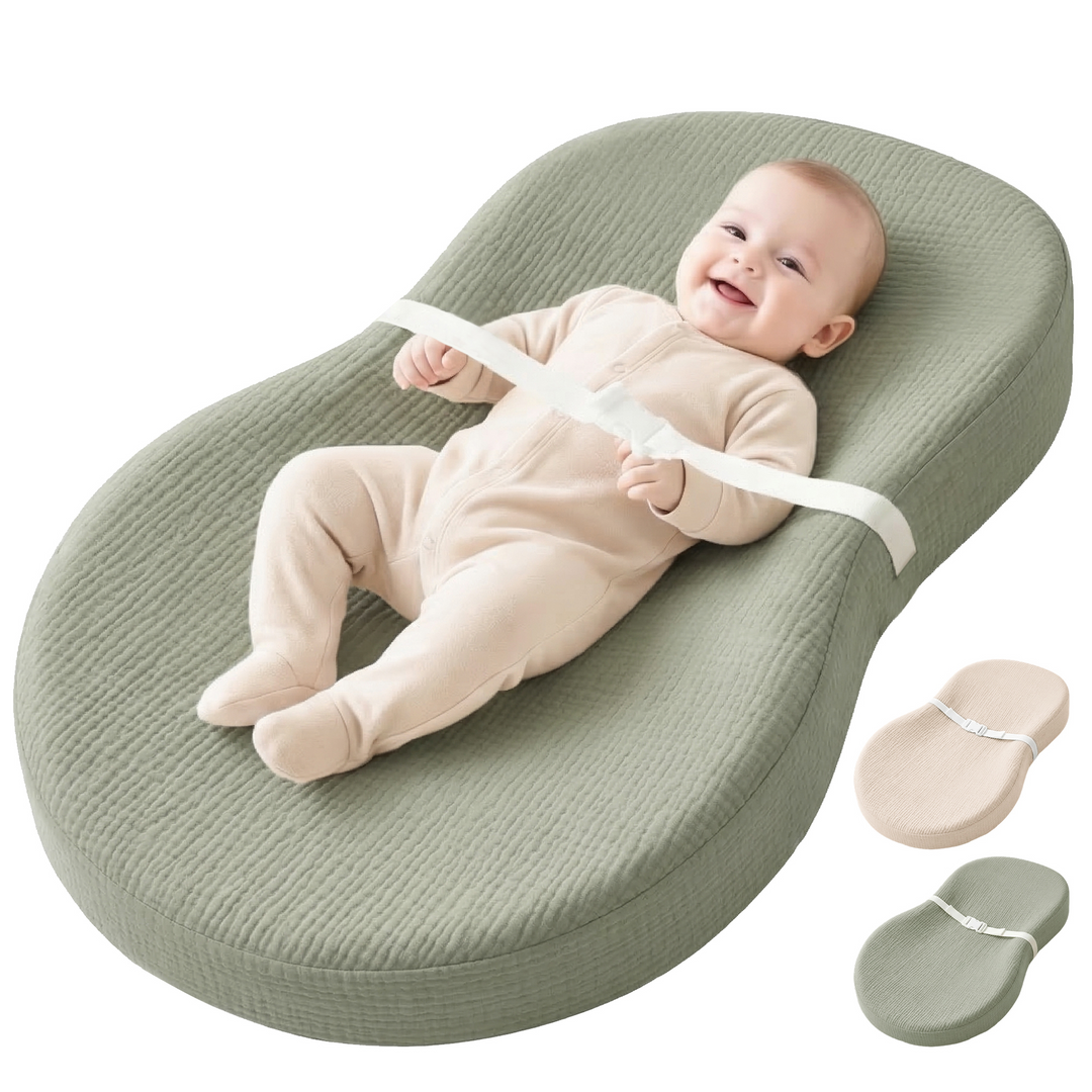 Konssy Muslin Changing Pad with Waterproof Lining Foam, Includes 2 Pack Soft & Cotton Cover, Baby Diaper Changing Pad for Dresser or Table, 32x18 inches