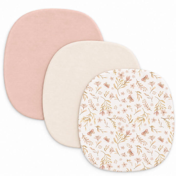 Konssy 3 Pack Stretchy Bassinet Sheets for Baby Girls and Boys, 24"x21"