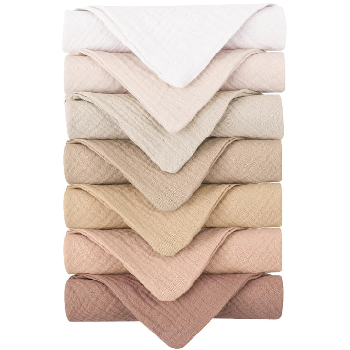 Konssy 7-Pack Ultra Soft Muslin Cotton Face Wash Cloths