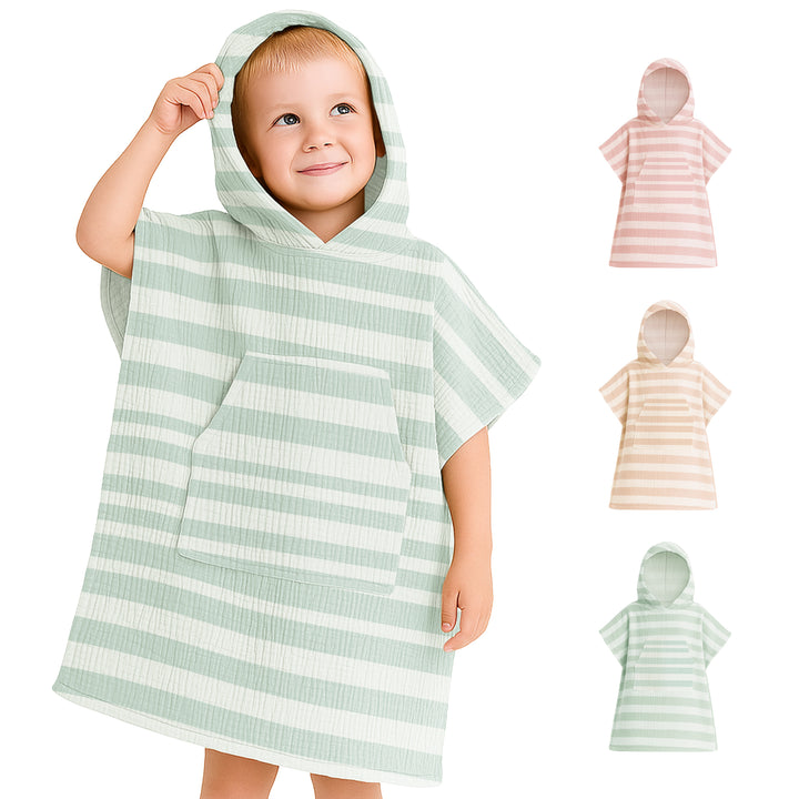 Konssy Muslin Hooded Bath Towels for Kids, 100% Cotton