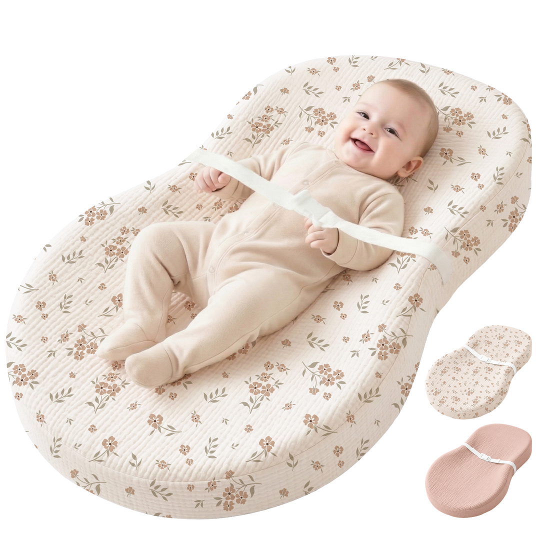 Konssy Muslin Changing Pad with Waterproof Lining Foam, Includes 2 Pack Soft & Cotton Cover, Baby Diaper Changing Pad for Dresser or Table, 32x18 inches