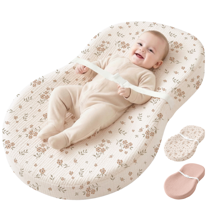 Konssy Muslin Changing Pad with Waterproof Lining Foam, Includes 2 Pack Soft & Cotton Cover, Baby Diaper Changing Pad for Dresser or Table, 32x18 inches