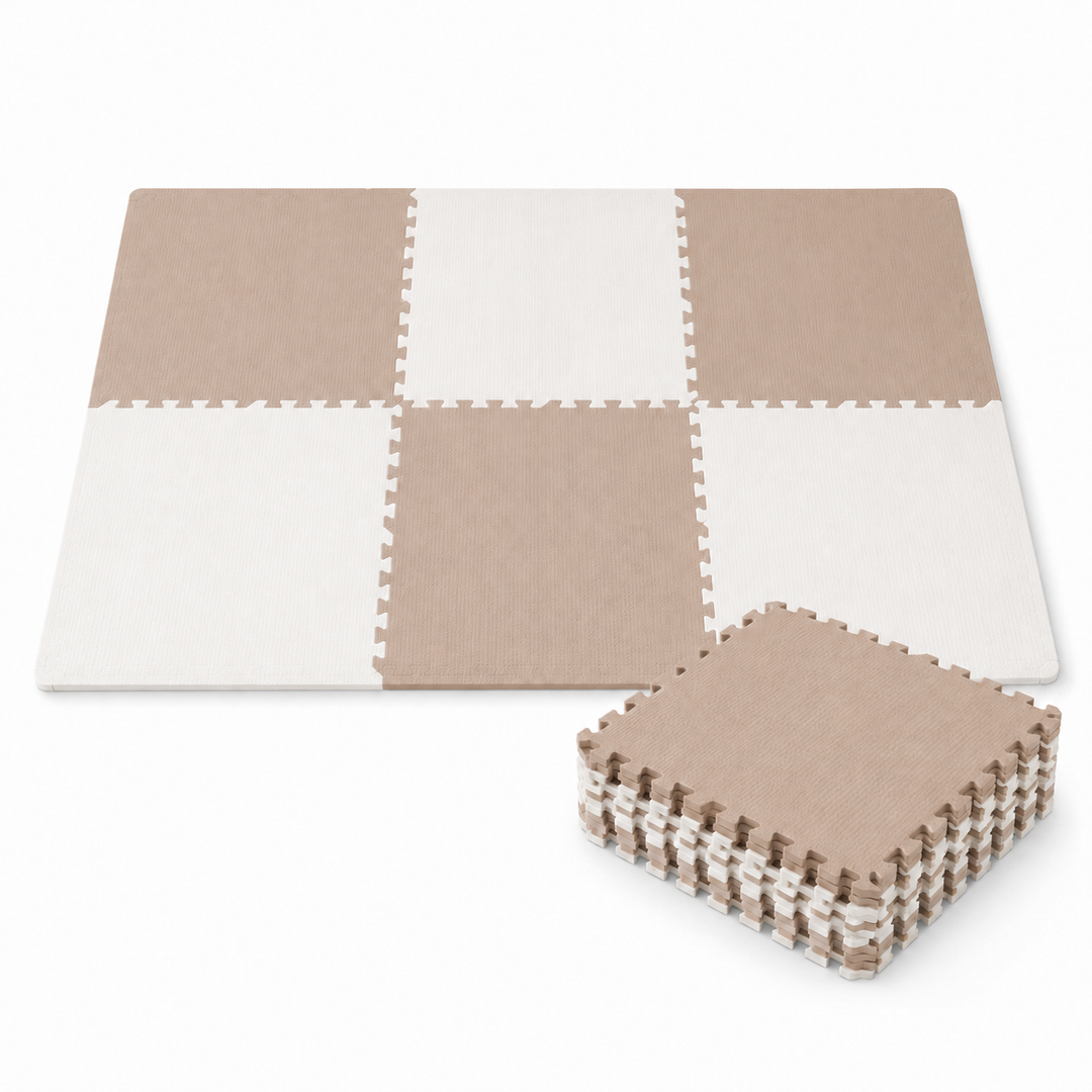 Konssy Baby Foam Play Mat, Interlocking EVA Floor Tiles, Waterproof Crawling Mat for Nursery and Playroom