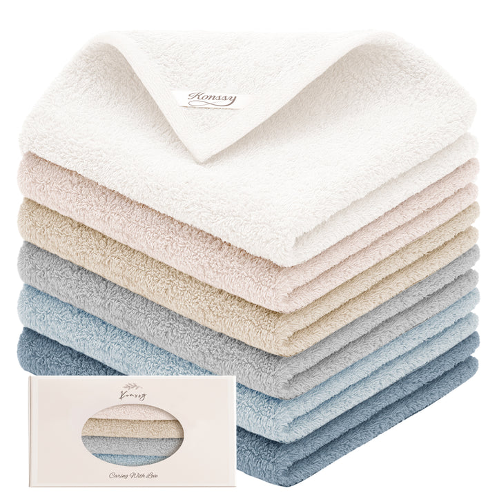 Konssy 100% Cotton Terry Face Wash Cloths