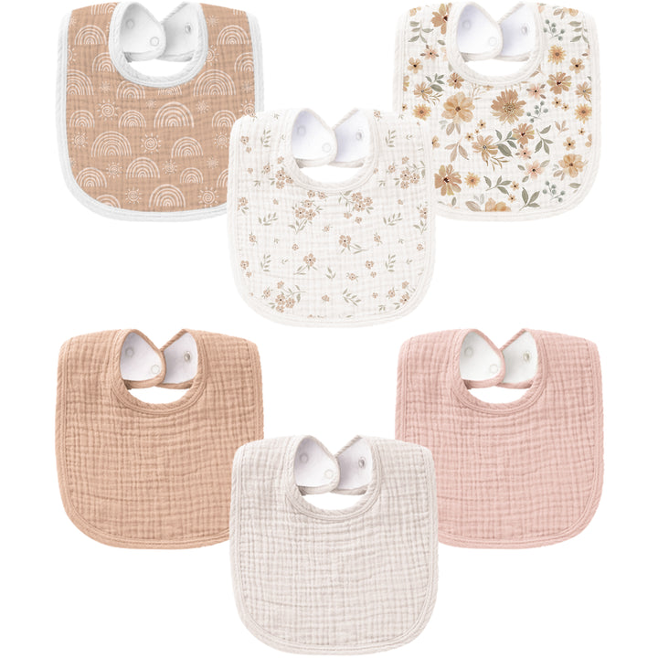 Baby Cotton Bibs 6 Pack