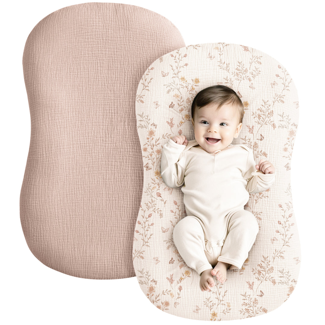 Konssy 2 Pack Muslin Baby Lounger Covers, Covers Only, 30.7" x 20"
