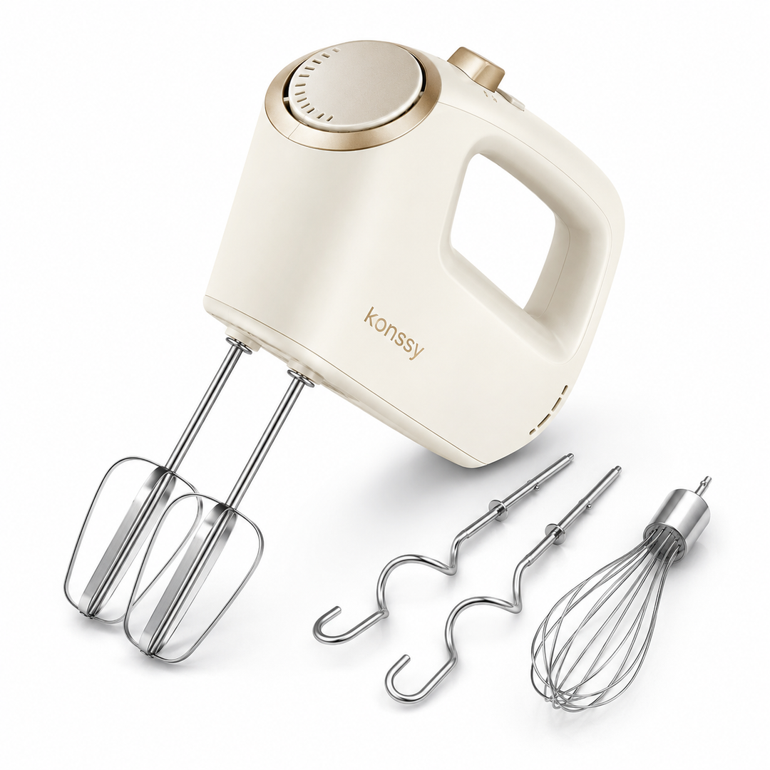 Konssy Electric Hand Mixer, 5-Speed Handheld Kitchen Mixer with Turbo Boost