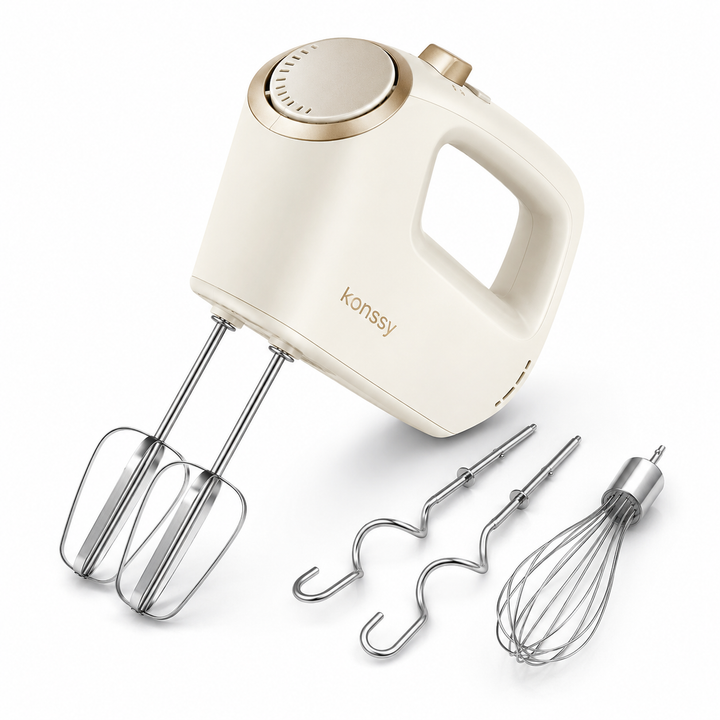 Konssy Electric Hand Mixer, 5-Speed Handheld Kitchen Mixer with Turbo Boost