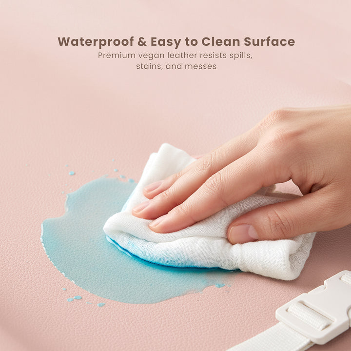 Konssy Vegan Leather Changing Pad with Waterproof Lining Foam