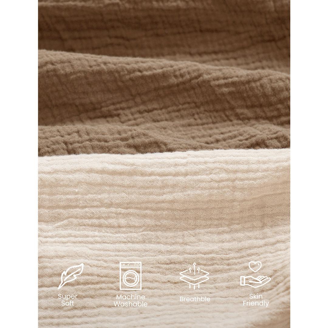 Konssy Muslin Crib Sheets for Girl Boy, 2 PCS Soft and Breathable Cotton Baby Sheets for Standard Crib Mattress, 38"x 24"