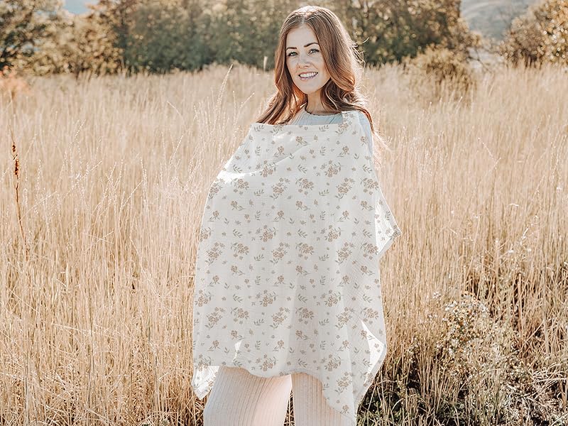 Konssy 2-Pack Muslin Nursing Cover Up for Breastfeeding Mom with Rigid Hoop - product details 8