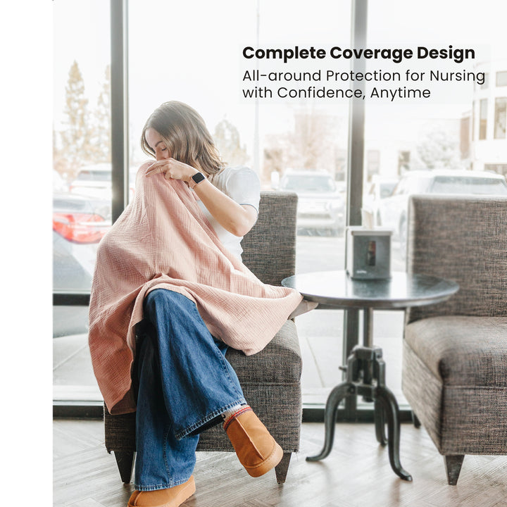 Konssy 2-Pack Muslin Nursing Cover Up for Breastfeeding Moms