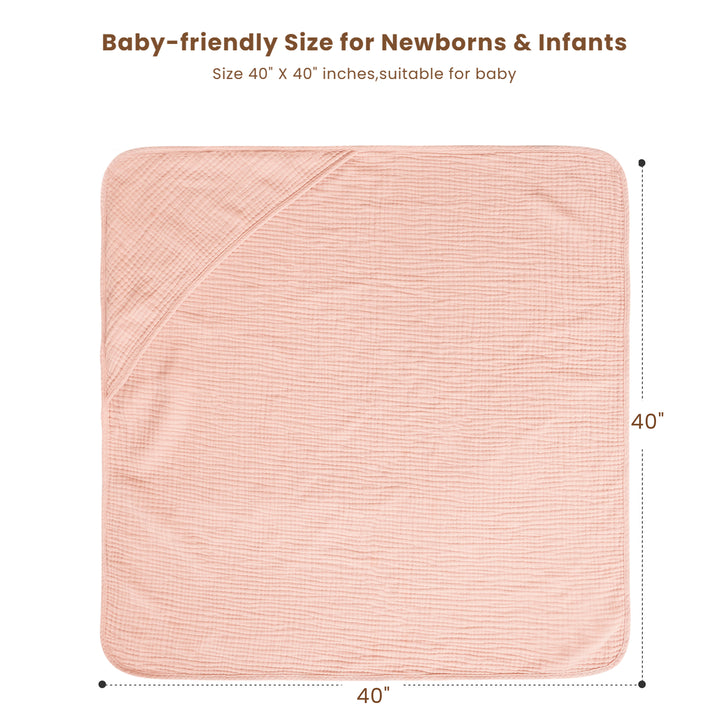 Konssy 2-Pack Muslin Hooded Baby Towels