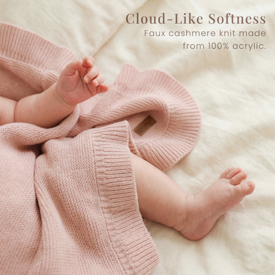 Konssy Knit Baby Blanket with Ruffle Edge, Ultra-Soft Receiving Baby Blankets for Girl