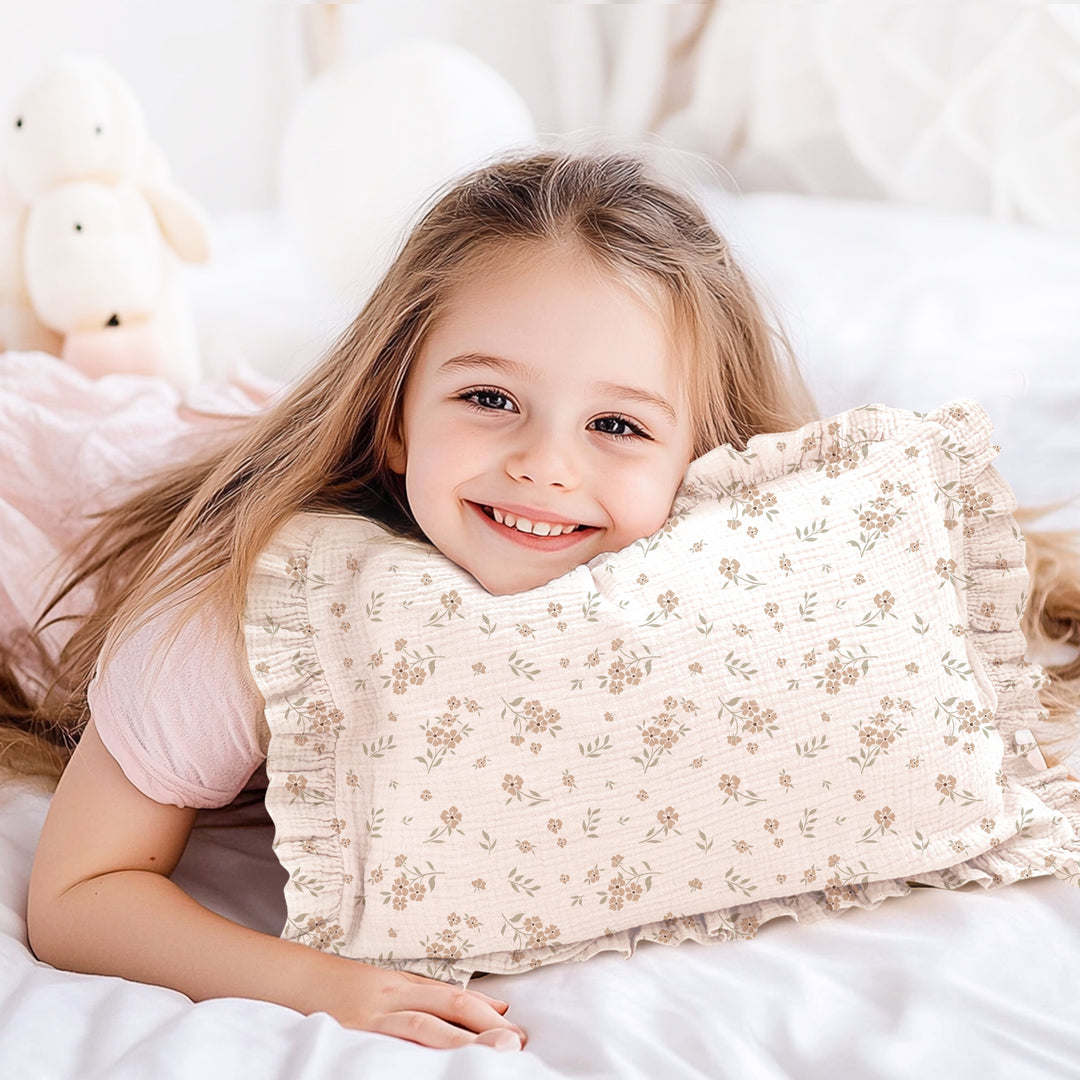 Konssy Flounce Muslin Toddler Pillowcase