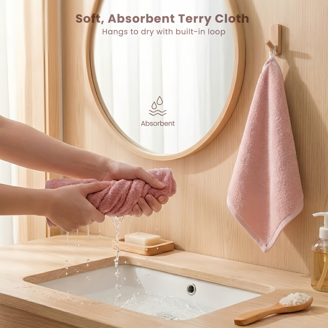 Konssy 100% Cotton Terry Face Wash Cloths