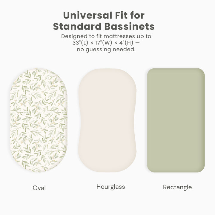 Konssy Silky Soft Bassinet Sheets 3 Pack