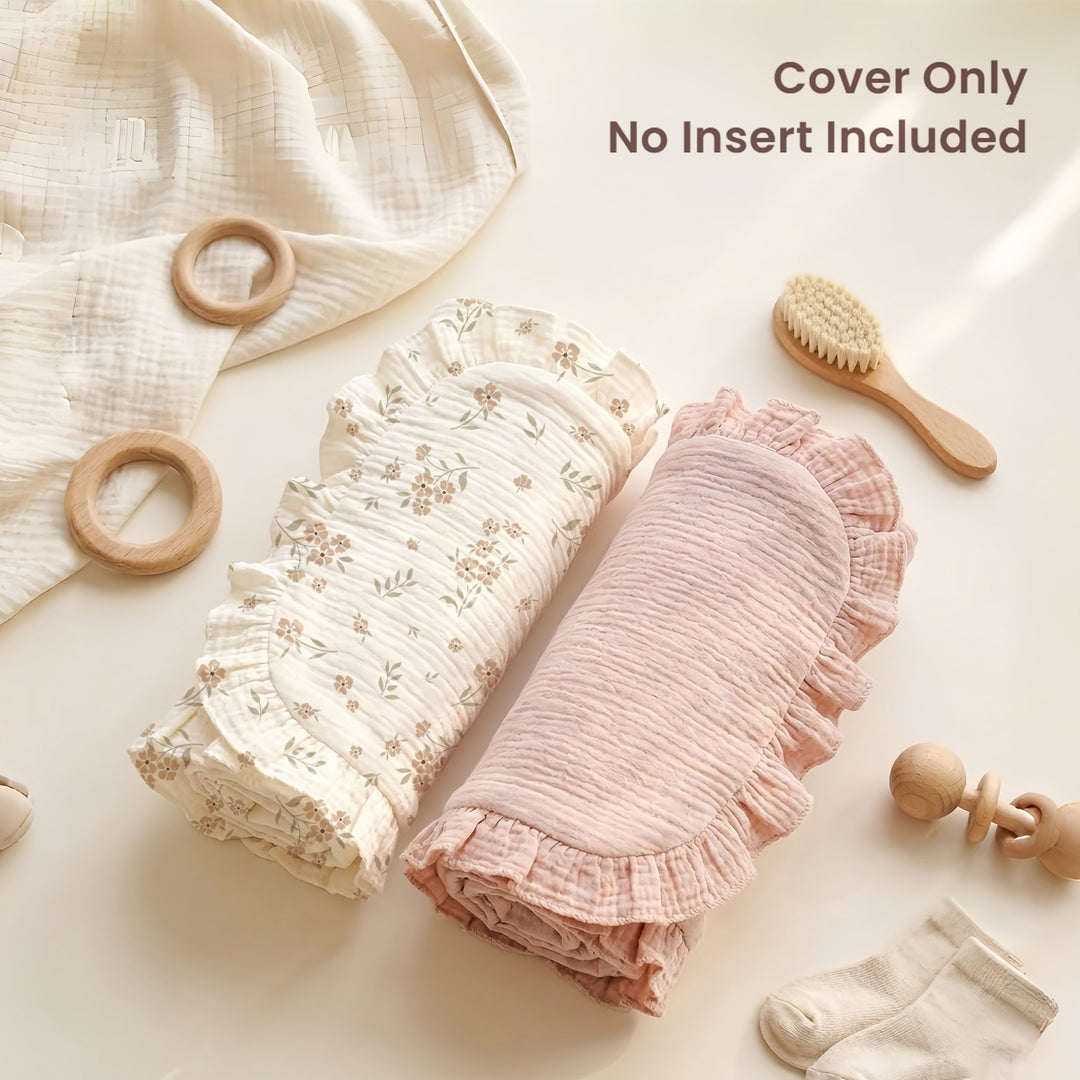 Click to see full view Konssy Muslin Baby Lounger Cover 2 Pack, 100% Cotton Newborn Lounger Cover, Soft and Breathable Lounger Slipcover for Boys Girls, Covers Only (Pink,Flower Blossom)