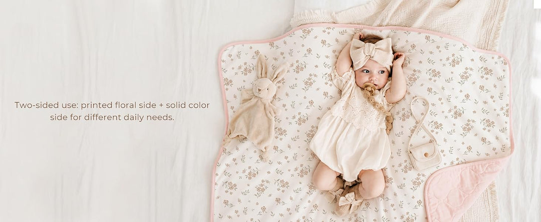 Konssy Floral & Quilted Baby Blanket for Girls, 33.5 x 45 in - product details 3