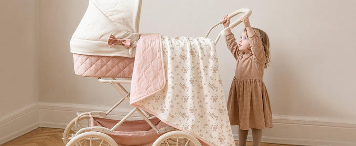 Konssy Floral & Quilted Baby Blanket for Girls, 33.5 x 45 in - product details 5