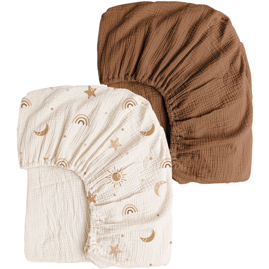 Muslin Fitted Crib Sheets 2 PCS