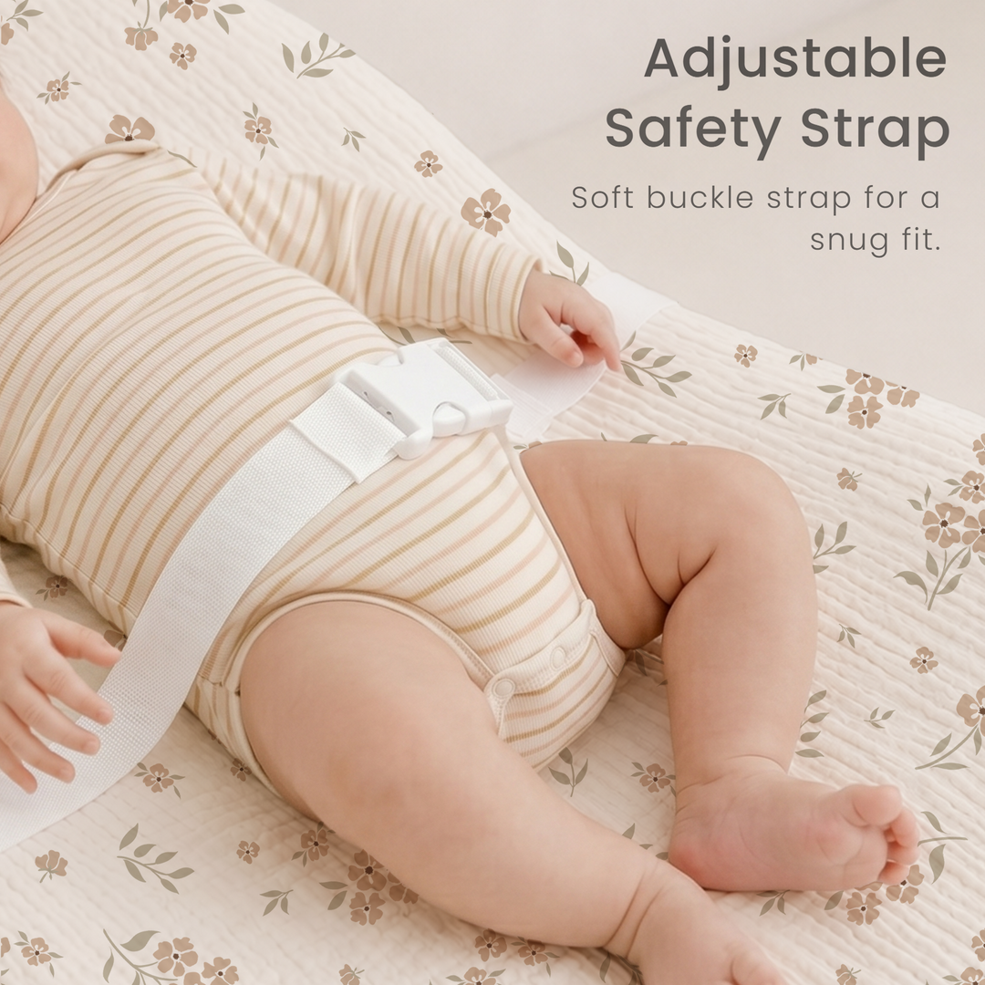 Konssy Muslin Changing Pad with Waterproof Lining Foam, Includes 2 Pack Soft & Cotton Cover, Baby Diaper Changing Pad for Dresser or Table, 32x18 inches