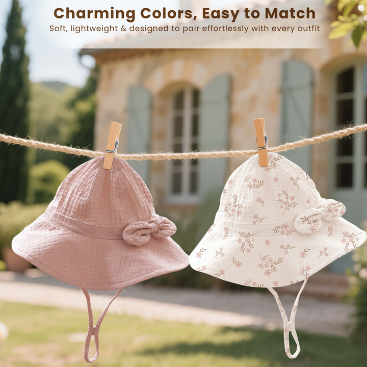 Konssy Muslin Baby Sun Hat 2-Pack