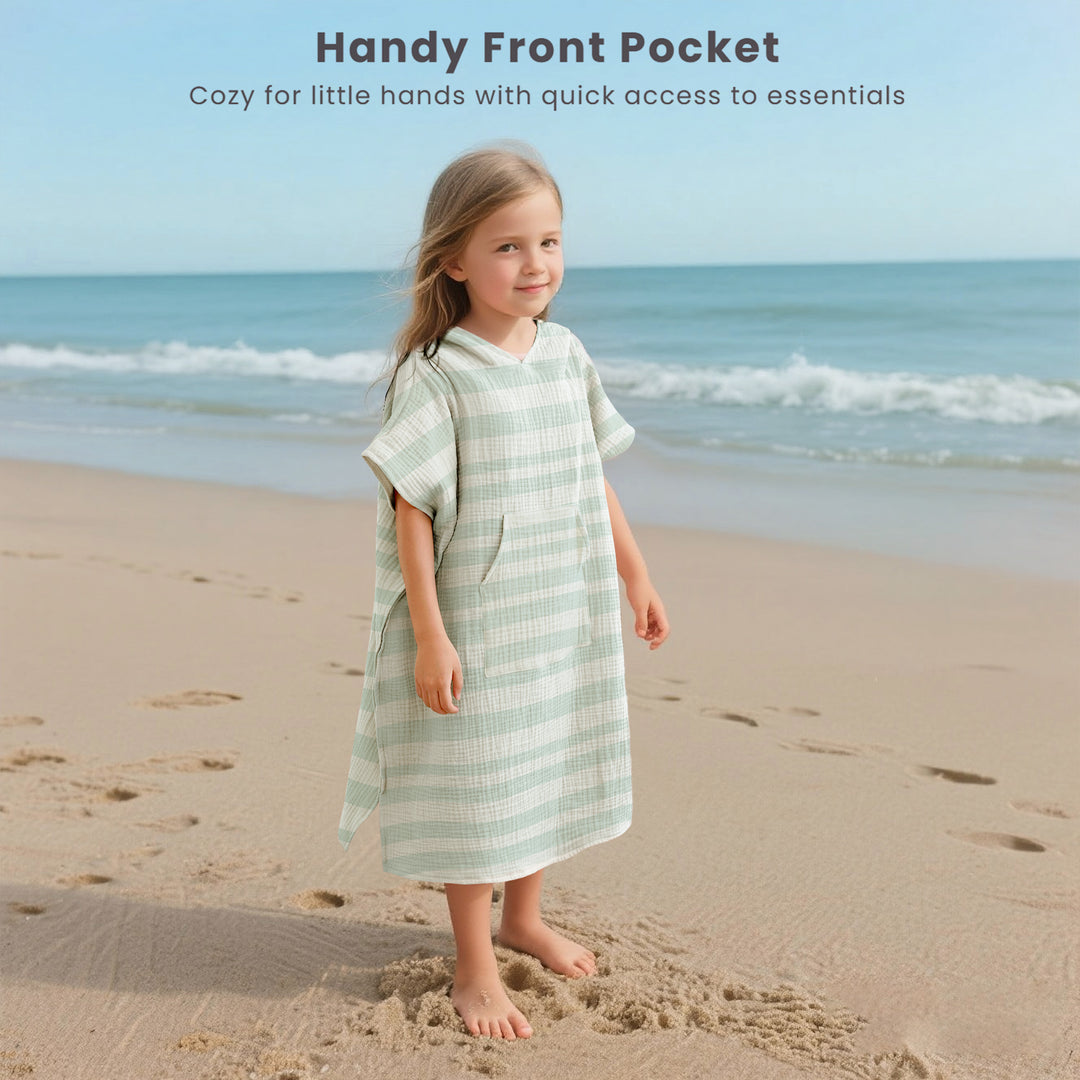 Konssy Muslin Hooded Bath Towels for Kids, 100% Cotton