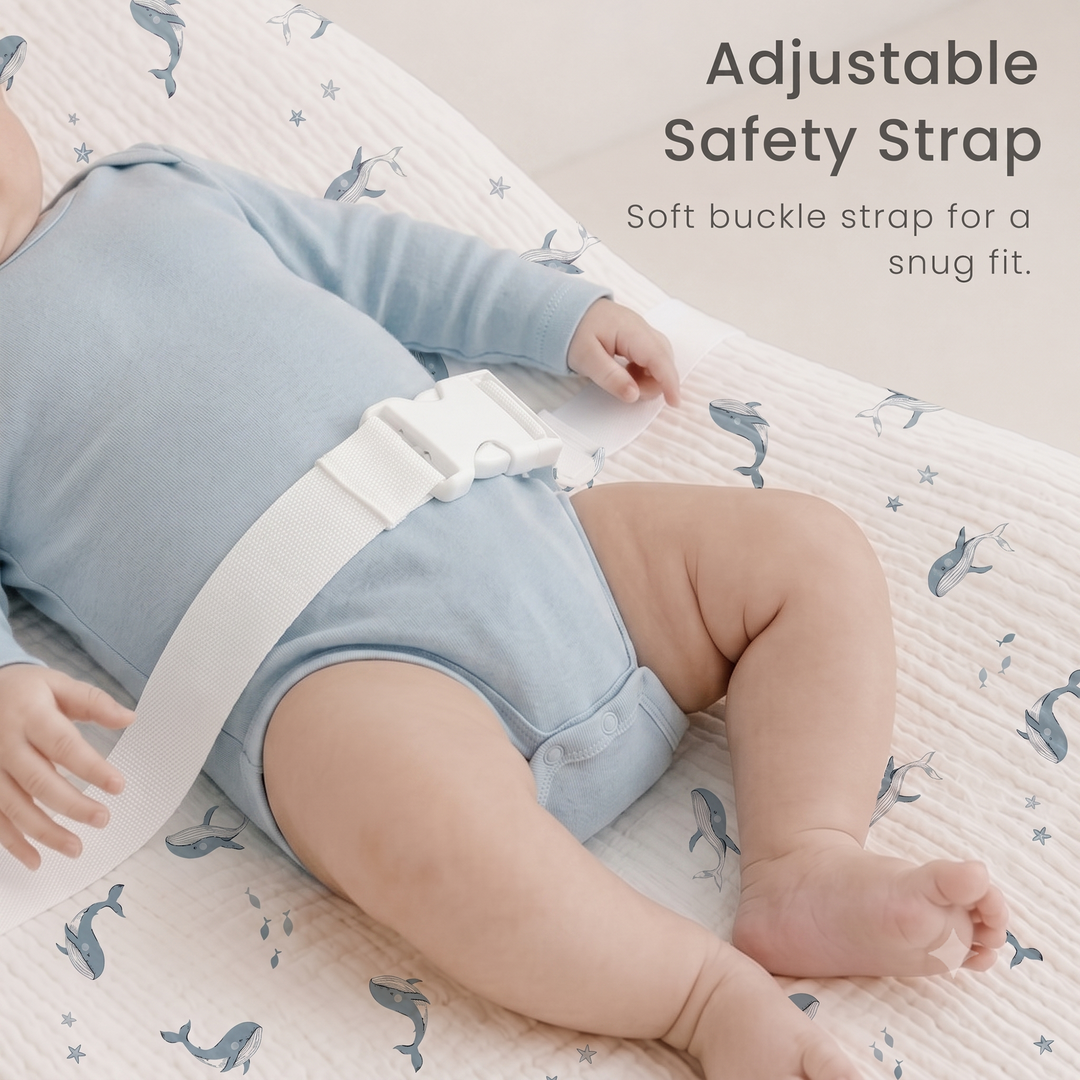 Konssy Muslin Changing Pad with Waterproof Lining Foam, Includes 2 Pack Soft & Cotton Cover, Baby Diaper Changing Pad for Dresser or Table, 32x18 inches