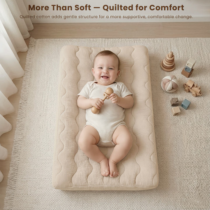 Konssy Waterproof Muslin Changing Pad Cover 2 Pack