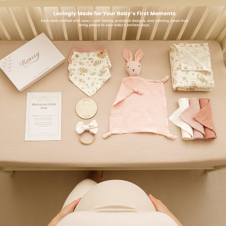 Konssy Baby Shower Gifts, Baby Girl Newborn Essentials Set, Gender Reveal Gifts
