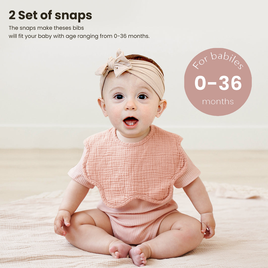 Konssy Muslin Baby Bibs 100% Cotton Absorbent Bandana Drool Bibs for Teething and Drooling, 6-Pack for Baby Boys & Girls