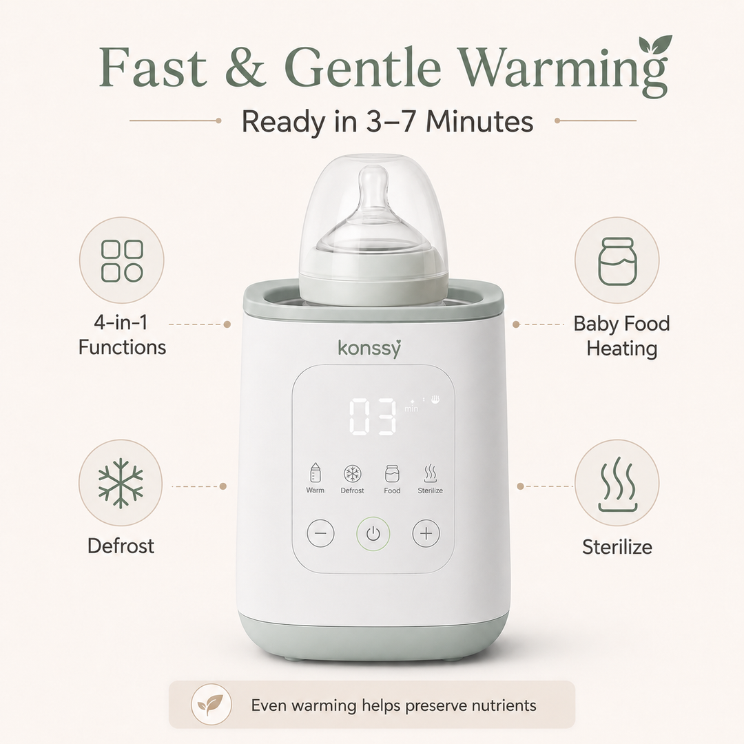 Konssy Baby Bottle Warmer, 4-in-1 Milk Warmer and Sterilizer for Breastmilk