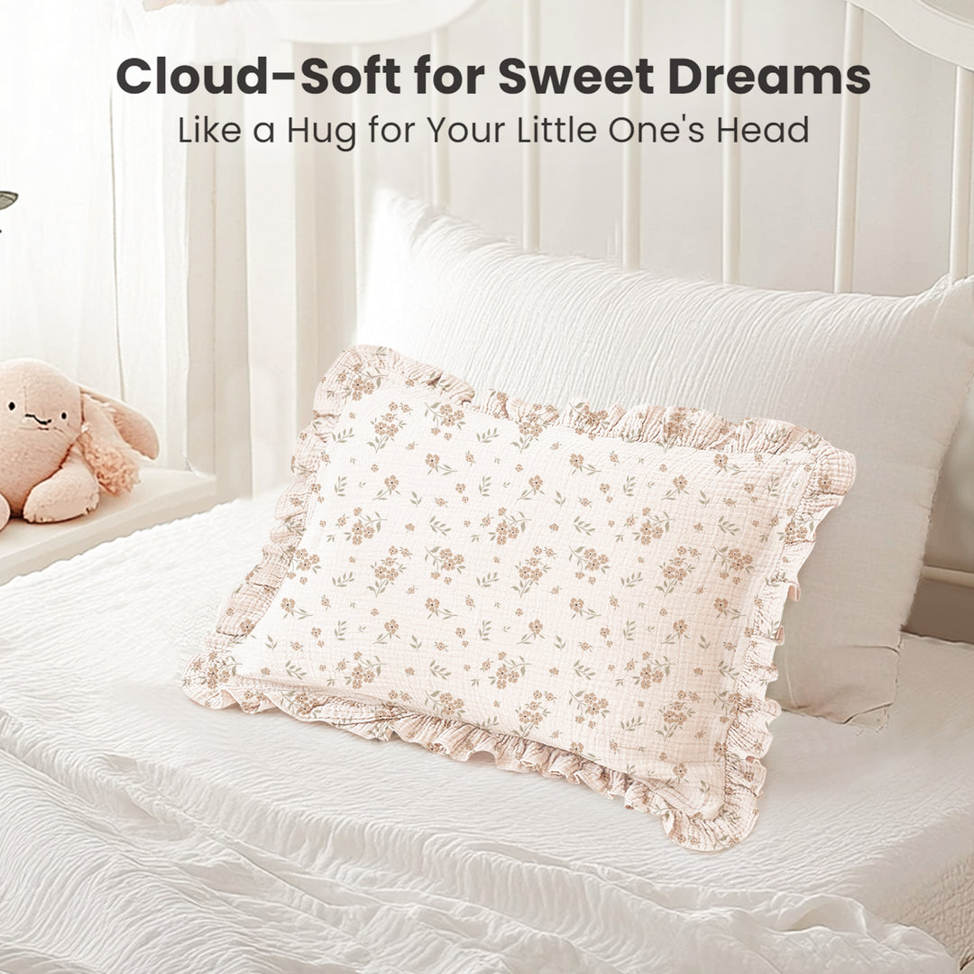 Konssy Flounce Muslin Toddler Pillowcase
