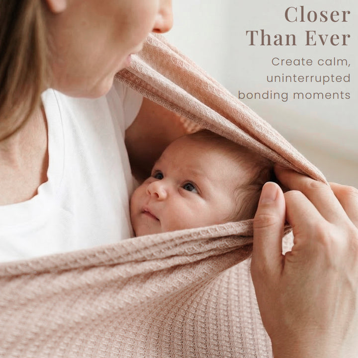 Konssy Nursing Cover for Breastfeeding, Soft & Breathable Privacy Poncho, Multi-Use Feeding Shawl, Comfortable & Portable Breastfeeding Cover for Women (Beige)
